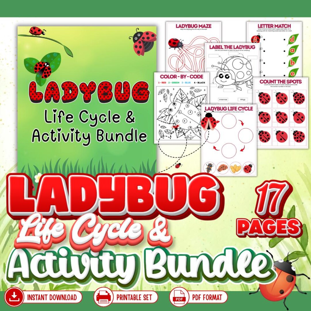 Lady Bug Life Cycle Worksheets & Activities Bundle (preschool Science ...
