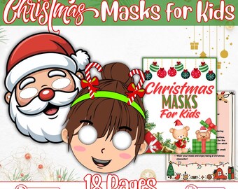 Lot De 6 Masques Père Noël à Visage Ouvert - Carton Durable - Pour Fêtes De Noël, Bureau, événements