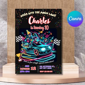 Cars Race Birthday Invitation Party Template Invite Instant Download for Boys Wheels Party Car Themed Birthday Printable Racing Invitation