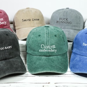 Embroidered vintage washed hat, personalized dad hat, embroidered logo, baseball hat, single girl hat, customized hat