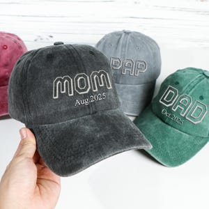 Personalized Mom Embroidered Hat | Custom Dad Hat with Est Year | Gift for New Mom Dad | Vintage Baseball Hat | Mother&#39;s Day Gift for Mom