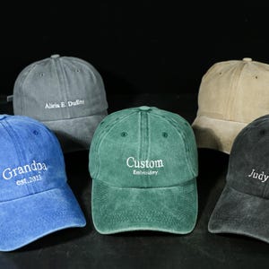 Gorra unisex bordada personalizada con su texto como regalo para padrino, gorras con monograma bordadas a mano personalizadas como regalo para ella, regalo para fiesta de empresa