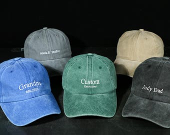 Personalized Embroidered Unisex Cap With Your Text For BestMan Gift,Custom Hand Embroidered Monogram Caps Gift For Her,Business Party Gift