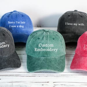 Embroidered vintage washed hat, personalized dad hat, embroidered logo, baseball hat, single girl hat, customized hat