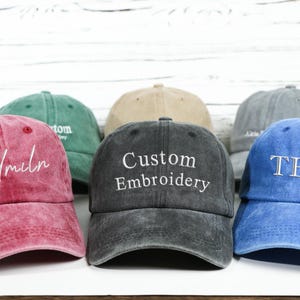 Gorra con texto personalizado, gorra con logotipo bordado personalizado, gorra de béisbol retro, gorra de camionero estilo vintage, regalo del día del padre, gorra de béisbol unisex.