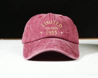 Custom Happy Birthday 50th 60th 70th 80th 90th Limited Edition Mum Dad Cotton Twill Personalised Cap 1945 1955 1965 Grandpa Grandma Gift Hat