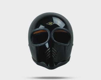 Casco Custom XF-GP Light Black per moto Caferacer Vintage Alien integrale.