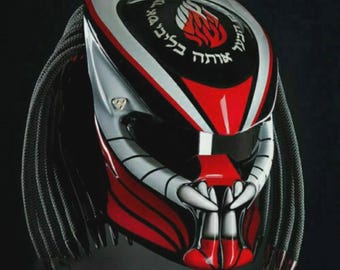 Casco de motocicleta Predator Custom Blanco Negro