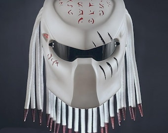Casco de motocicleta Predator White Blood Crack