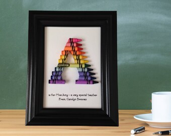 FAST SHIPPING! Framed  5 by 7 - Teacher Appreciation Gift - Personalized - Standard Rainbow
