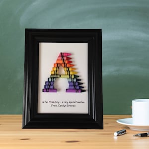 FAST SHIPPING! Framed  5 by 7 - Teacher Appreciation Gift - Personalized - Standard Rainbow