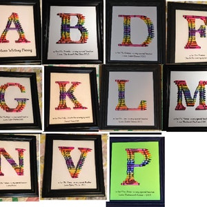 FAST SHIPPING Framed 8 by 10 Double Rainbow Crayon Letter Personalized Teacher Gift image 7