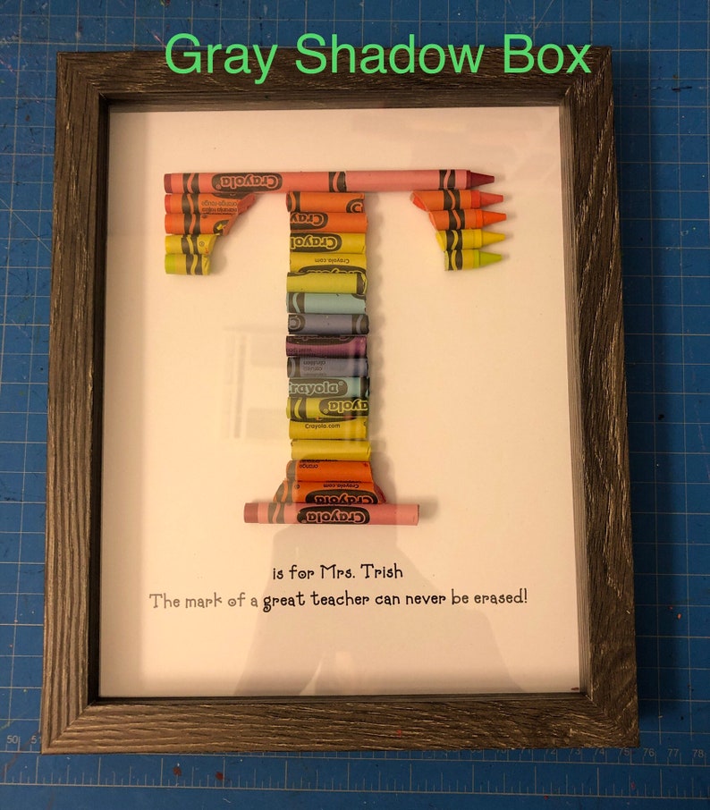 FAST SHIPPING Framed 8 by 10 Double Rainbow Crayon Letter Personalized Teacher Gift image 3