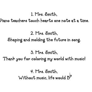 Music Teacher Teacher Appreciation Gift Personalize Framed 8 by 10 ...