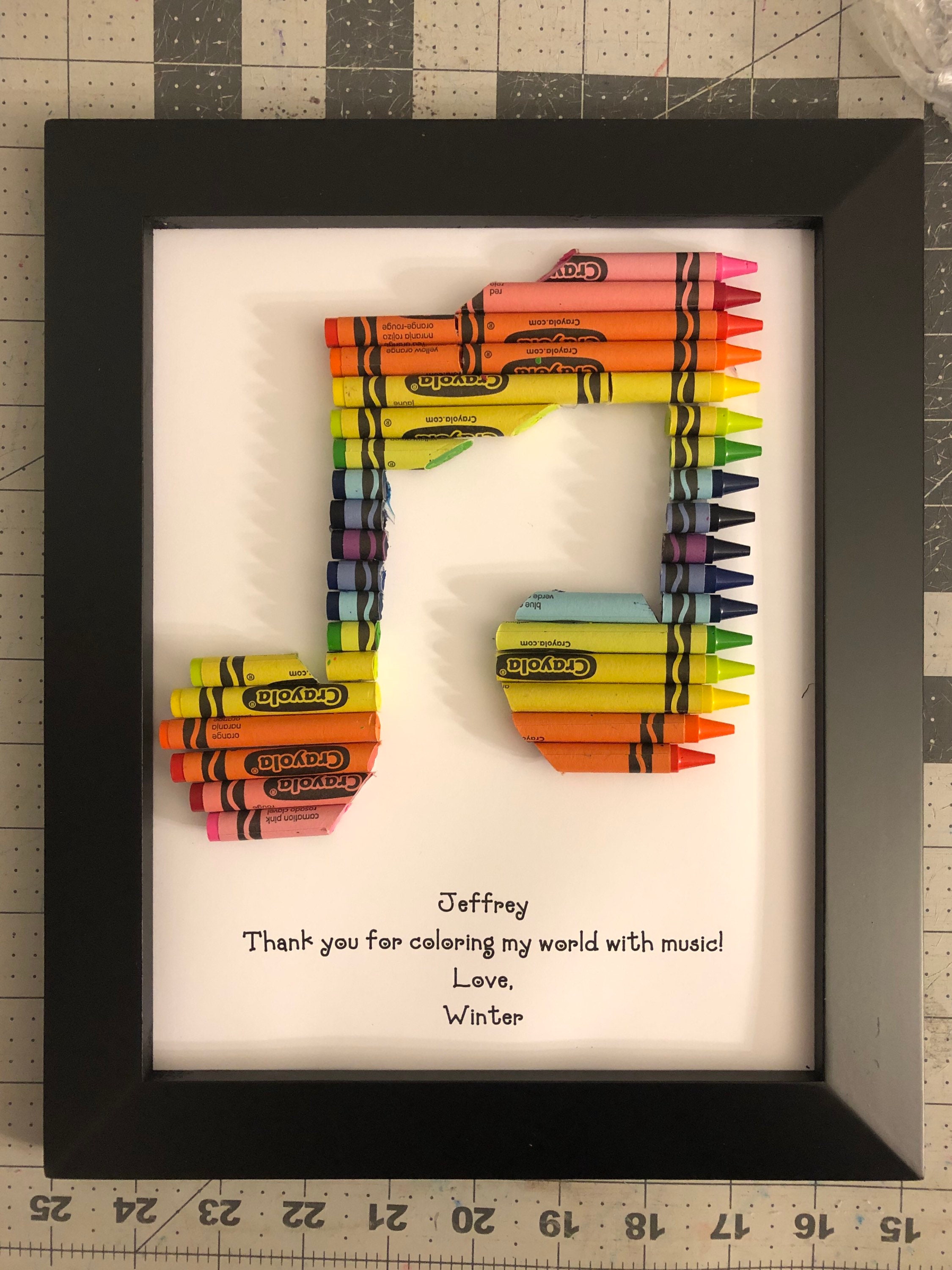 「 I will sing a song for you 」 色えんぴつ画 A4 Music Teacher - Teacher Appreciation Gift - Personalize - Framed 8