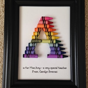 FAST SHIPPING! Framed  5 by 7 - Teacher Appreciation Gift - Personalized - Standard Rainbow