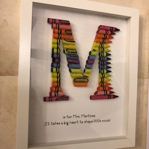 FAST SHIPPING Framed 8 by 10 Double Rainbow Crayon Letter Personalized Teacher Gift image 8