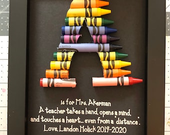 Fast Shipping! Framed 5 by 7 Teacher Gift - Black Background - Personalize! Double Rainbow