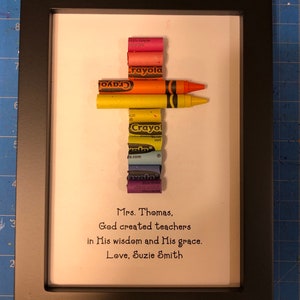 FAST SHIPPING! Framed  5 by 7 - Sunday School Teacher Appreciation Gift - Personalized - Standard Rainbow