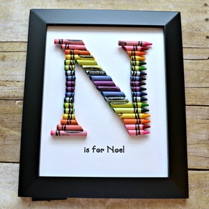 FAST SHIPPING Framed 8 by 10 Double Rainbow Crayon Letter | Etsy