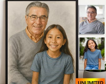 Watercolor Personalized Memorial Custom Portrait From Photo Memorial Paintings of Loved Ones Personalized Drawing Portraits Collage Painting