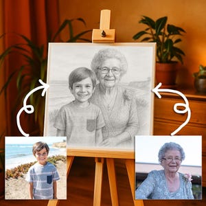 Personalized Portrait add Loved One to Photo Personalized Memorial Combine Photos  Custom Memorial Art Posters Frame Deceased Portrait