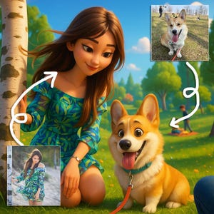 Portrait d'animal de compagnie de dessin animé personnalisé, portrait d'animal de compagnie de dessin animé personnalisé, ajouter un animal de compagnie à la photo, portrait de chien de dessin animé chat, art mural pour les amoureux des animaux de compagnie, numérique