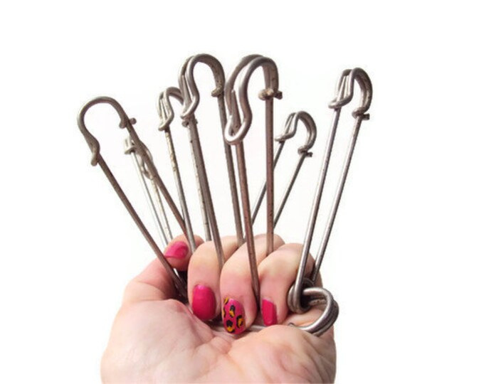 Huge Safety Pin Extra Large Safety Pin Industrial Assemblage Etsy