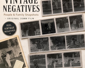VINTAGE NEGATIVES PEOPLE Photograph Negatives Set of 10 from 1930s to 1960s  Crafting, Scrapbooking, Altered Art Black and White Film