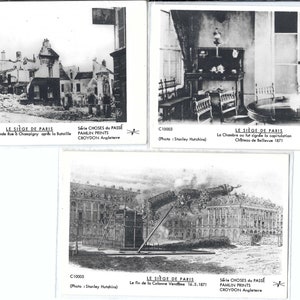 LE SIEGE De PARIS Lot of 3 Vintage Postcards Choses du Passe Photos by Stanely Hutchins Black and White