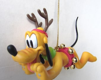 PLUTO Ornament Christmas Magic Retired Christmas Tree Ornament  New in Original Box Disney Cartoon Mickey Mouse Dog Reindeer Bells