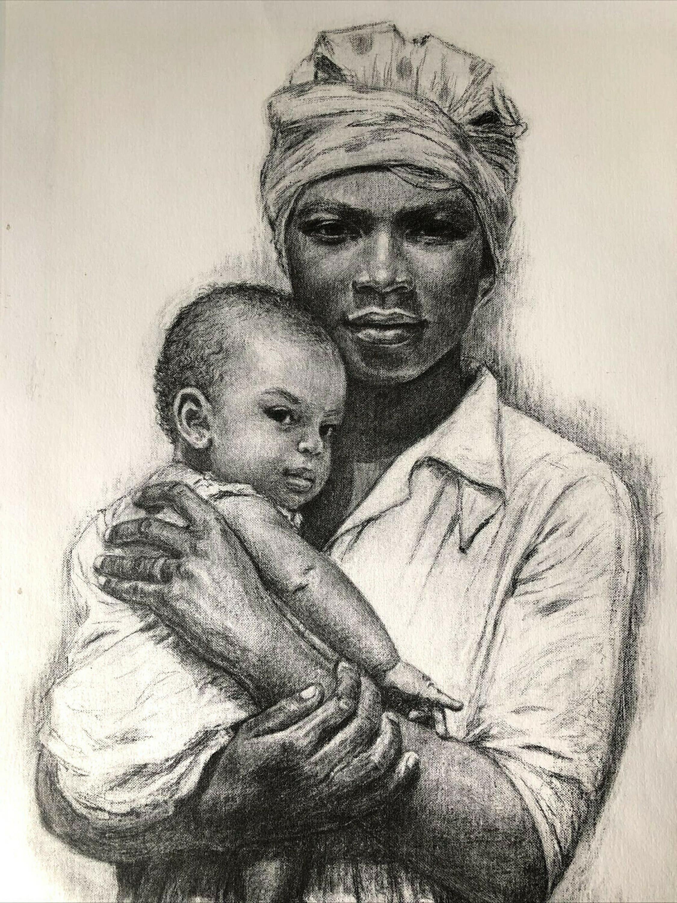 MOTHER and CHILD Art Print Artist J Macdonald Henry Faces of