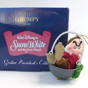 GRUMPY CHRISTMAS ORNAMENT From the Disney Movie Snow White and the 7 Dwarfs Grolier President's Edition Collectible Decor New in Box