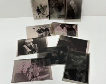 VINTAGE NEGATIVES Lot of 10 Children with Adults Old Photograph Negatives from late 1930s Perfect for Crafting Black and White Film