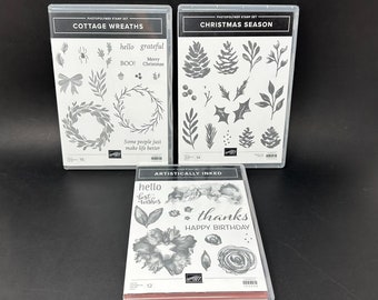 STAMPIN' UP Stamp Sets You Choose - Cottage Wreaths, Christmas Season, Artistically Inked - NEW