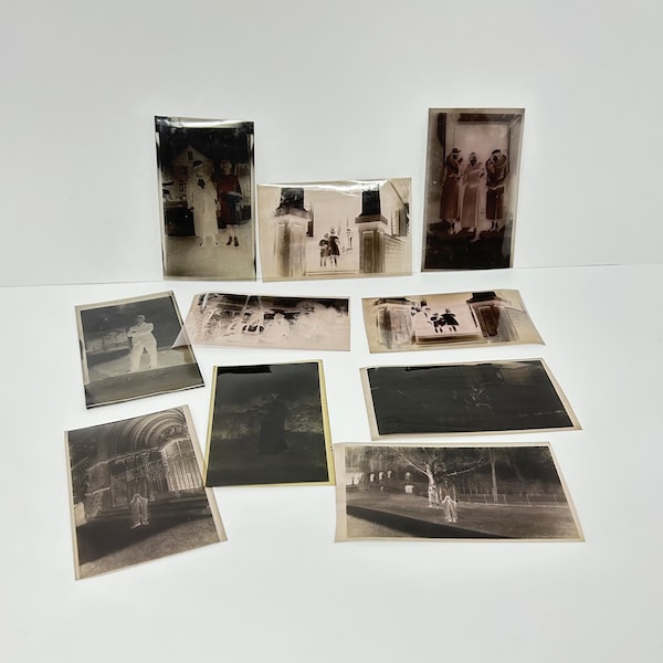 VINTAGE NEGATIVES PEOPLE Photograph Negatives Set of 10 from 1930s or 1940s Perfect for Crafting Black and White Film