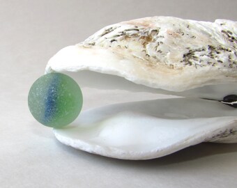 LARGE SEAGLASS MARBLE Beach Glass Marble Genuine Surf Tumbled 15mm Cat's Eye Inside Mermaids Tear Craft Supply Jewelry Making