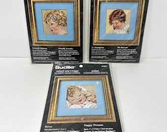 BESSIE PEASE GUTMANN Mini Bucilla Counted Cross Stitch Kits - You Choose - Happy Dreams, Friendly Enemies, The Reward