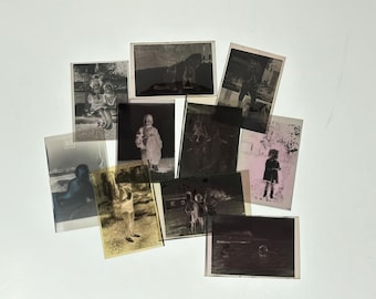 VINTAGE NEGATIVES CHILDREN Lot of 10 Old Photograph Negatives from late 1930s Perfect for Crafting Black and White Film