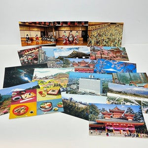 POSTALES JAPÓN EN BLANCO Lote de 18 Vistas panorámicas Invitación para guardar la fecha Diario basura Postales antiguas Pagoda de geishas Monte Fuji