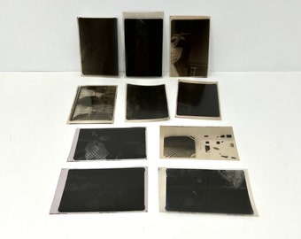 VINTAGE NEGATIVES RANDOM Selection Lot of 10 Old Photograph Negatives 1930-1960 Perfect for Crafting Black and White Film
