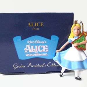 ALICE IN WONDERLAND Christmas Ornament Disney Movie Grolier President's Edition Retired Collectible Holiday Ornament New in Box 35600-996