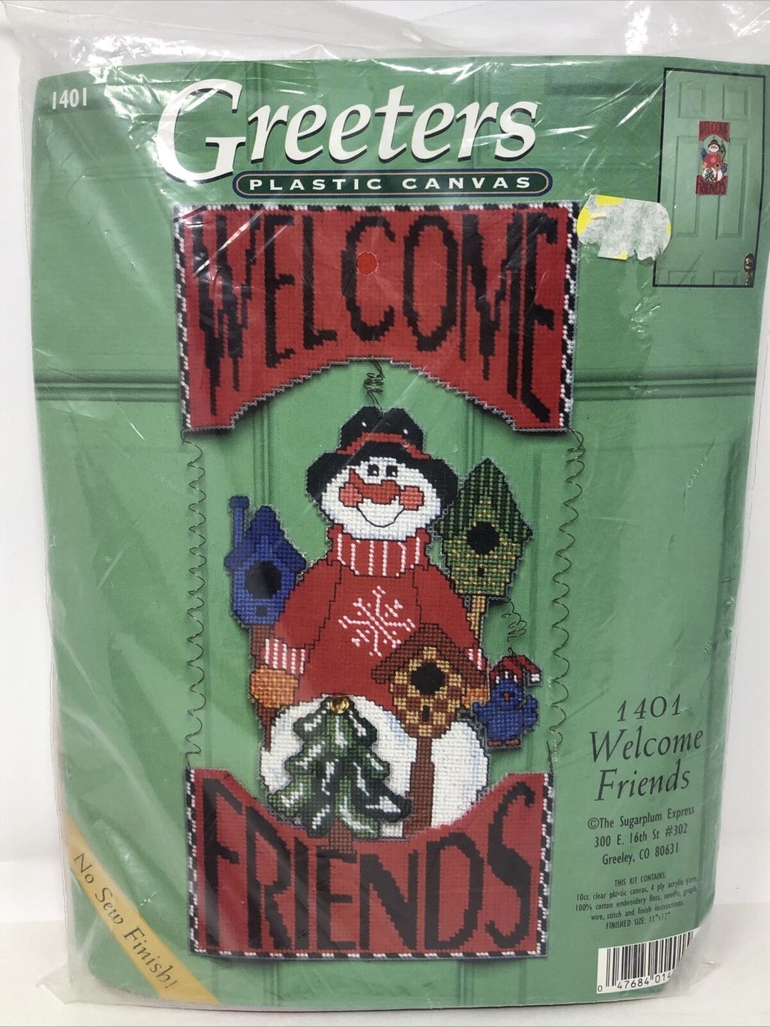 FRIENDS Plastic Canvas Kit Door Greeters Snowman 11 X 17