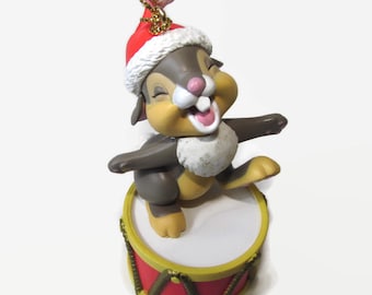 THUMPER CHRISTMAS ORNAMENT Christmas Magic Retired Collectible  Bambi Disney Movie Grolier Holiday Decor Decoration Rabbit Drum