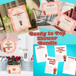 Soda Baby Shower Digital Bundle: Dr. Pepper Theme, Editable Canva Template (Instant Download)