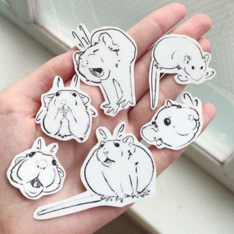 Funny Rat Sticker Pack – 6 Cute Matte or Glossy Vinyl Rat Decals ...