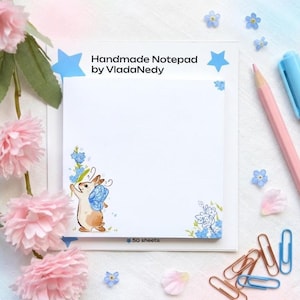 Bloc de notas de conejito 9 x 9 cm – Bloc de notas ilustrado de animales