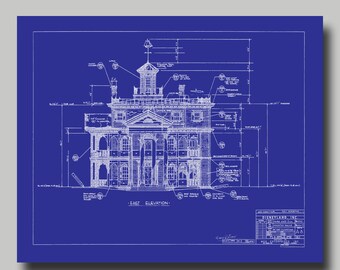 Disney World Castle Blueprint Disney Cinderella Etsy