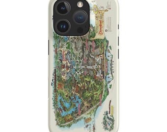 iPhone 16 - Fundas para teléfono - Mapa de Disneyland - Funda premium brillante con cierre a presión