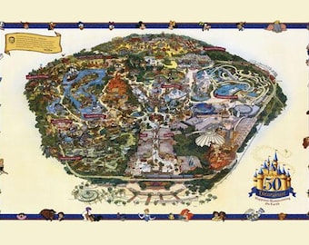 Disneyland - Mapa - Imán - 50 Aniversario -